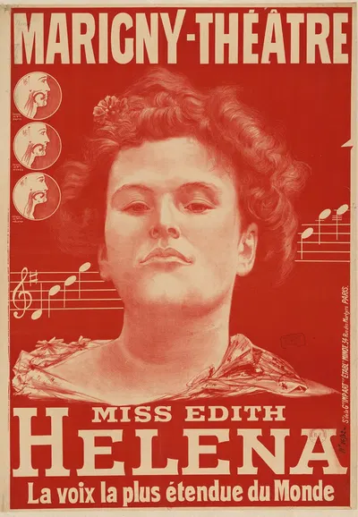 Marigny-Théatre. Miss Edith Helena, la voix la plus étendue du monde by Etablissements Minot, 1904 — digital art print…