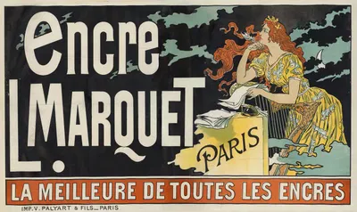 Encre L. Marquet, Paris. La meilleure de toutes les encres by Eugène Grasset, 1892 — digital art print download