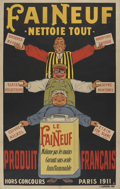 Faineuf, nettoie tout. Le Faineuf n'abîme pas les mains, garanti sans acide, Ininflammable. Produit français by Эжен Оже,…
