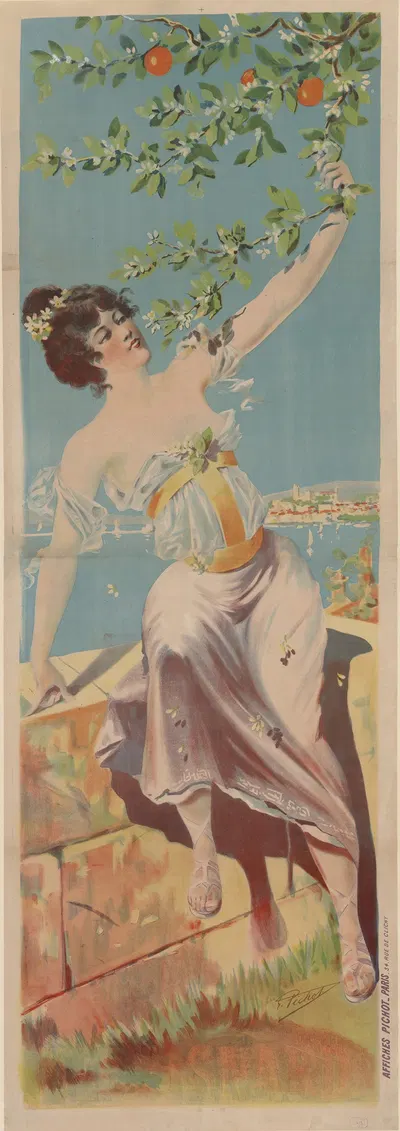 Eau de fleurs d'oranger marque Alpse Isnard by Eugène Pichot, 1898 — digital art print download