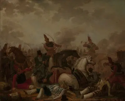Combate de caballería en la época de Rosas by Carlos Morel — digital art print download