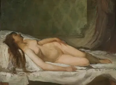 Naked woman asleep by Eduardo Rosales — digital art print download