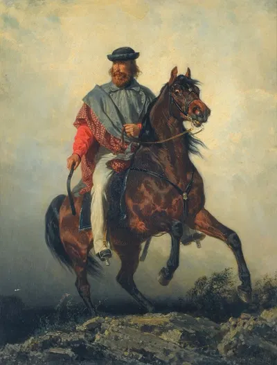 Гарибальди (Гарибальди на лошади) by Филиппо Палицци, 1860 — digital art print download