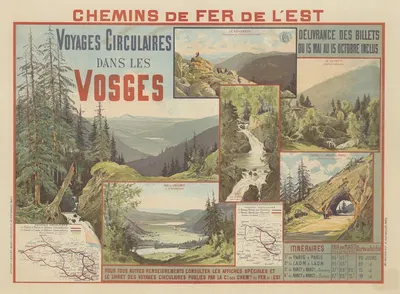 Chemins de Fer de l'Est. Voyages circulaires dans les Vosges by Эжен Буржуа, 1891 — digital art print download