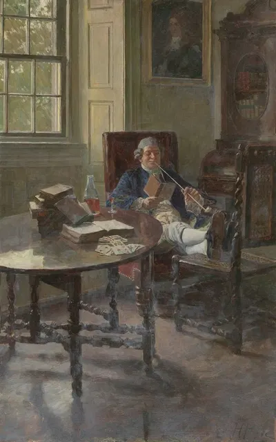 Они читают только изредка, когда погода темнела by Говард Пайл, 1896 — digital art print download