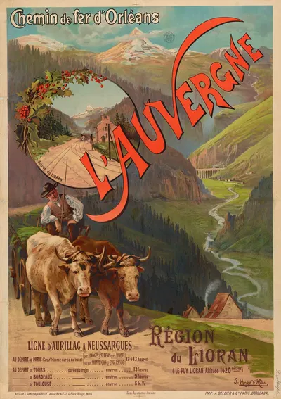 Chemin de fer d'Orléans. L'Auvergne. Région du Lioran (Le Puy Lioran) by Фредерик Уго д’Алези, 1893 — digital art print…