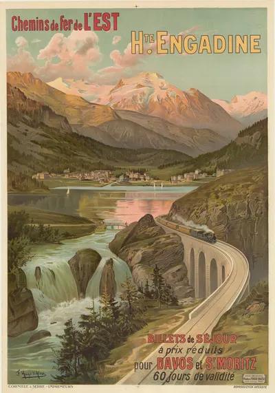 Chemins de fer de l'Est Haute Engadine by Фредерик Уго д’Алези, 1910 — digital art print download
