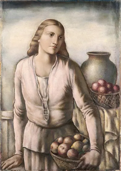 Naine õuntega by Johannes Greenberg, 1931 — digital art print download