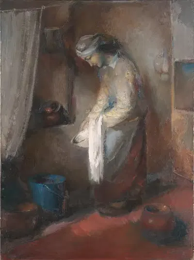 In the kitchen by Kaarel Liimand, 1934 — digital art print download