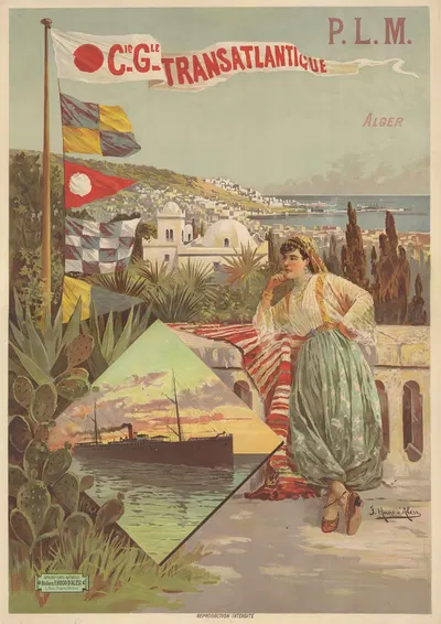 P.L.M. Cie Gle Transatlantique. Alger by Фредерик Уго д’Алези, 1898 — digital art print download