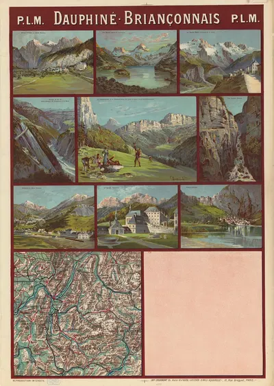PLM. Dauphiné. Briançonnais. Alpes du Dauphiné et du Briançonnais by Фредерик Уго д’Алези, 1898 — digital art print download
