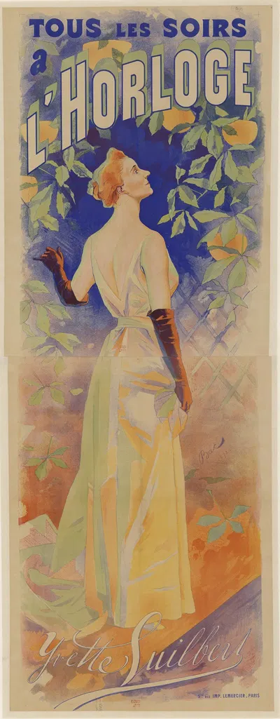 Tous les soirs à l'Horloge, Yvette Guilbert by Фердинанд Бак, 1892 — digital art print download
