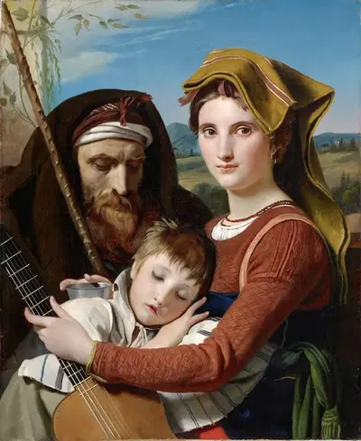 Roman Shepherd Family in the Campagna by François-Joseph Navez, 1823 — digital art print download
