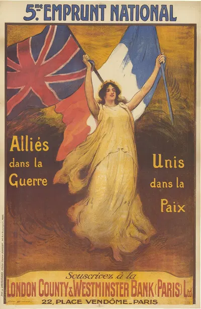 5eme Emprunt National. Alliés dans la Guerre, Unis dans la paix. Souscrivez à la London County & Westminster Bank by Фирмин…