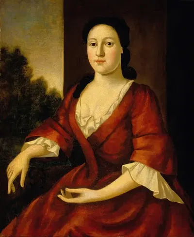 Портрет миссис Джон Гринлиф (Присцилла Браун 1725-1759) by Джон Гринвуд, 1746-1750 — digital art print download