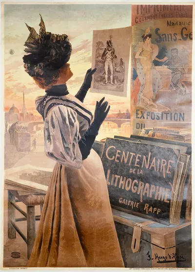 Centenaire De La Lithographie Galerie Rapp by Фредерик Уго д’Алези, 1895 — digital art print download