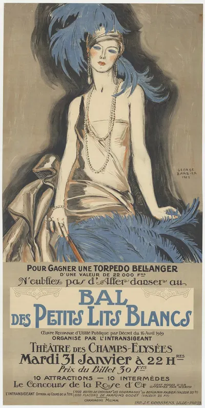 Bal des Petits lits blancs by Жорж Барбье, 1922 — digital art print download