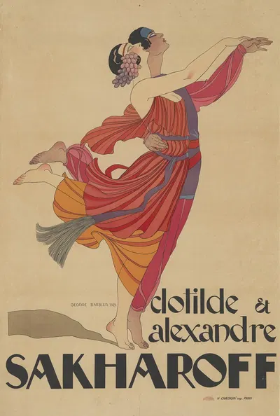 Clothilde et Alexandre Sakharoff by George Barbier, 1921 — digital art print download
