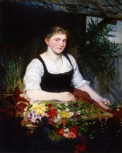 Рыбачка с Фрауэнчиемзее by Кристиан Максимилиан Бер, 1880 — digital art print download