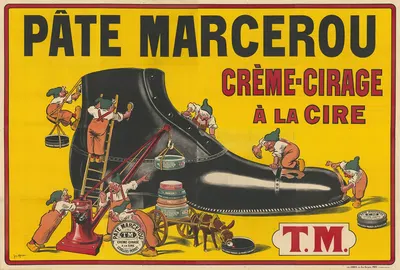 Pâte Marcerou. Crème-cirage à la cire. TM. by Жорж Мёнье, 1911 — digital art print download