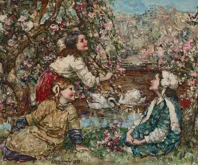 Весеннее цветение by Эдвард Аткинсон Хорнел, 1919 — digital art print download