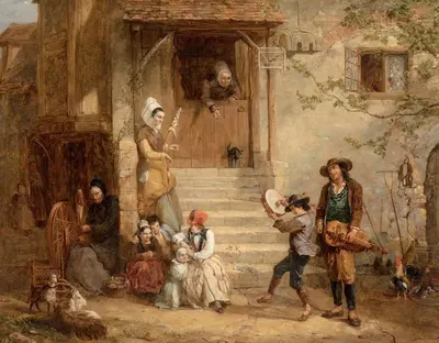 Трубадуры (Монета за песню) by Фредерик Гудолл, 1844 — digital art print download