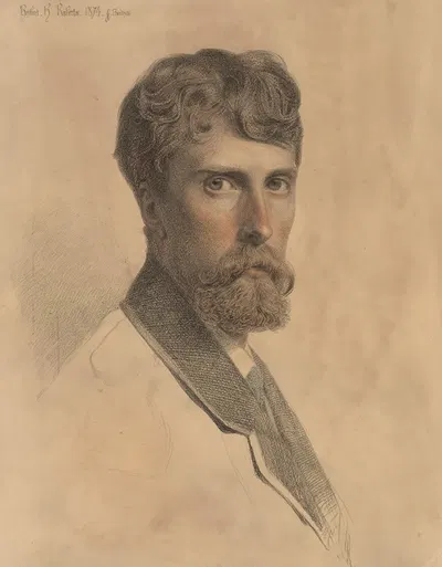 Portrait of Colonel Herbert Harrington Roberts (b.1837) by Frederick Sandys, 1874 — digital art print download