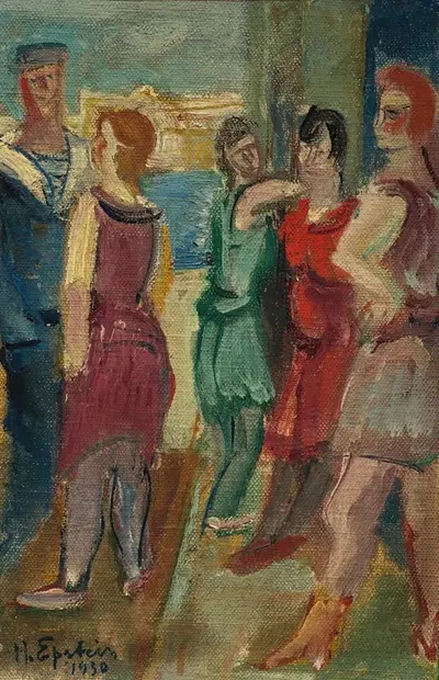 Женщины и моряки на порту by Анри Эпштейн, 1930 — digital art print download