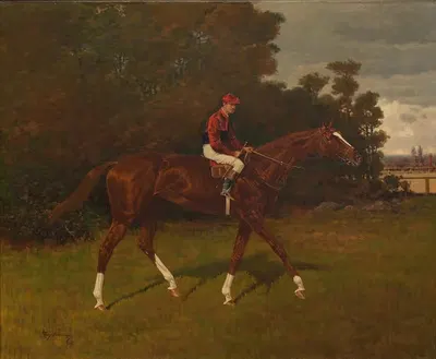 Charles Edward Owned by William H. Dubois with Jockey Up by Henry Stull, 1907 — digital art print download
