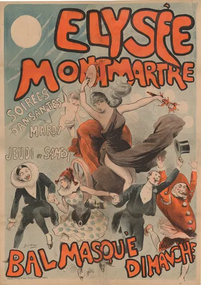 Elysée Montmartre. Soirées dansantes, mardi jeudi et samedi. Bal masqué, dimanche by Gil Baer, 1900 — digital art print…