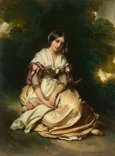 Итальянская девушка by Германн Винтерхальтер, 1840 — digital art print download