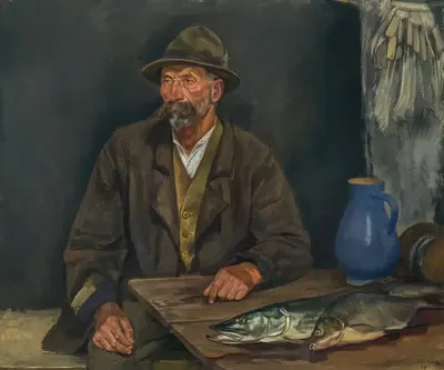 Старый Мозер с щукой by Хиасл Майер-Эрдинг, 1929 — digital art print download