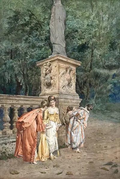 Игра в прятки в английском парке by Сэр Хьюберт фон Херкомер, 1879 — digital art print download