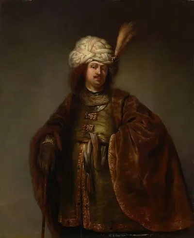 A man, three-quarter length, in Oriental dress by Isaac de Jouderville — digital art print download