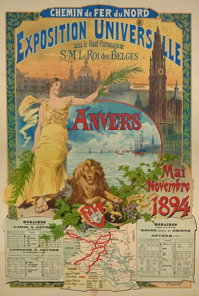 Chemin de fer du Nord. Exposition universelle. Anvers. mai-novembre 1894 by Гюстав Фрепон, 1894 — digital art print download