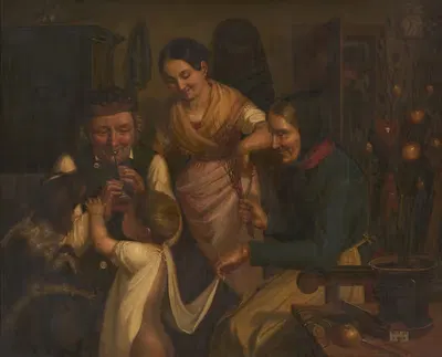 День Святого Николая в Черном лесу by Иоганн Баптист Лаула, 1858 — digital art print download