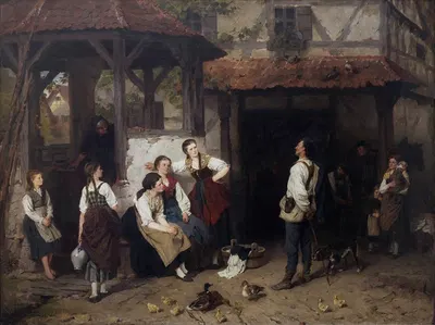 Возвращение отпускника by Иоганн Шперв, 1874 — digital art print download
