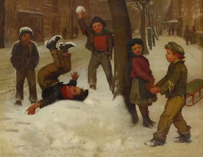 Зимние игры by Джон Джордж Браун, 1871 — digital art print download