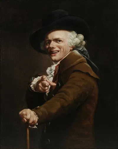 Self-portrait of the artist in the guise of a mocker by Joseph Ducreux, 1791 — digital art print download