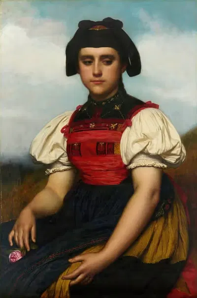 Молодая девушка из Хотценвальда by Йозеф Ван Лериус, 1852 — digital art print download