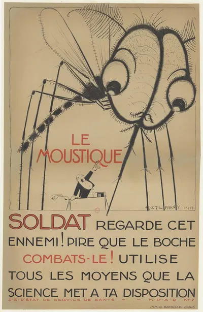 Le moustique Soldat regarde cet ennemi Pire que le Boche, combats-le by H. Stéphany, 1917 — digital art print download
