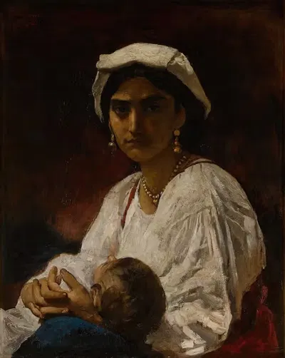 The Bandit's Wife by Léon Bonnat, 1872 — digital art print download