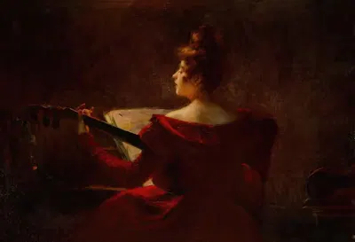 Игрок на гитаре by Маргарита Годен, 1900 — digital art print download