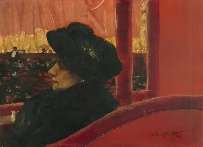 At the theatre by Norbert Goeneutte, 1879 — digital art print download