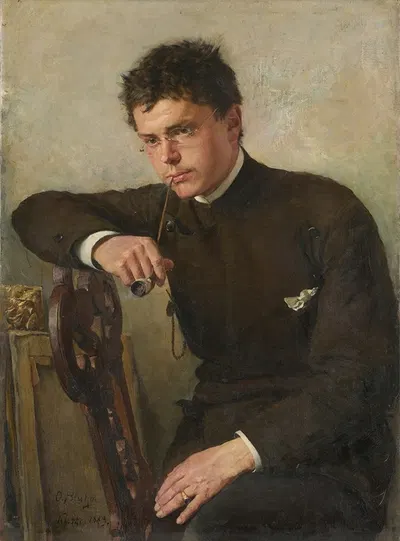 Portrait of Hermann Dischler by Oscar Arthur Bluhm, 1889 — digital art print download