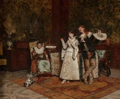 Наблюдая за кошкой by Джованни Паоло Бедини, 1884 — digital art print download