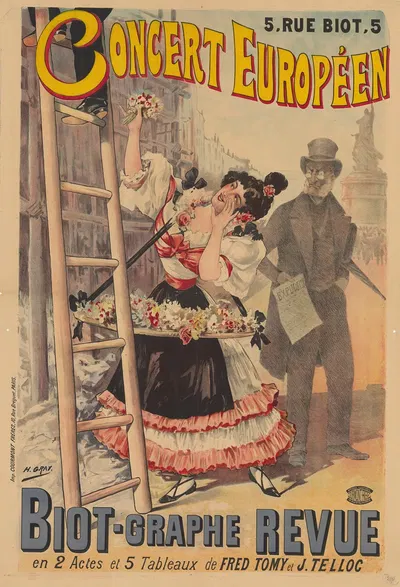 Concert Européen, 5, rue Biot. Biot-graphie Revue by Анри Буланже Грей, 1898 — digital art print download