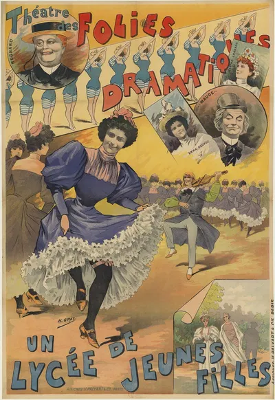 Théatre des Folies-Dramatiques. Un lycée de jeunes filles avec Maugé, Berthe Legrand, Regnard, Emma George by Анри Буланже…