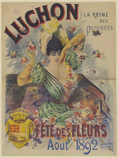 Luchon, la reine des Pyrénées. Fête des fleurs. Aout 1892 by Анри Буланже Грей, 1892 — digital art print download