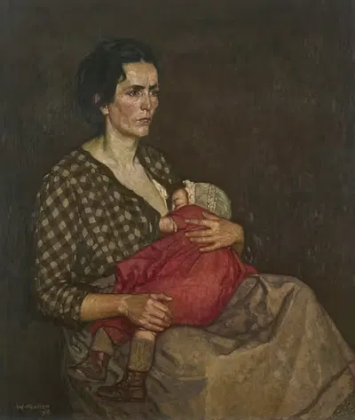 Мать с ребенком by Вильгельм Халлер — digital art print download